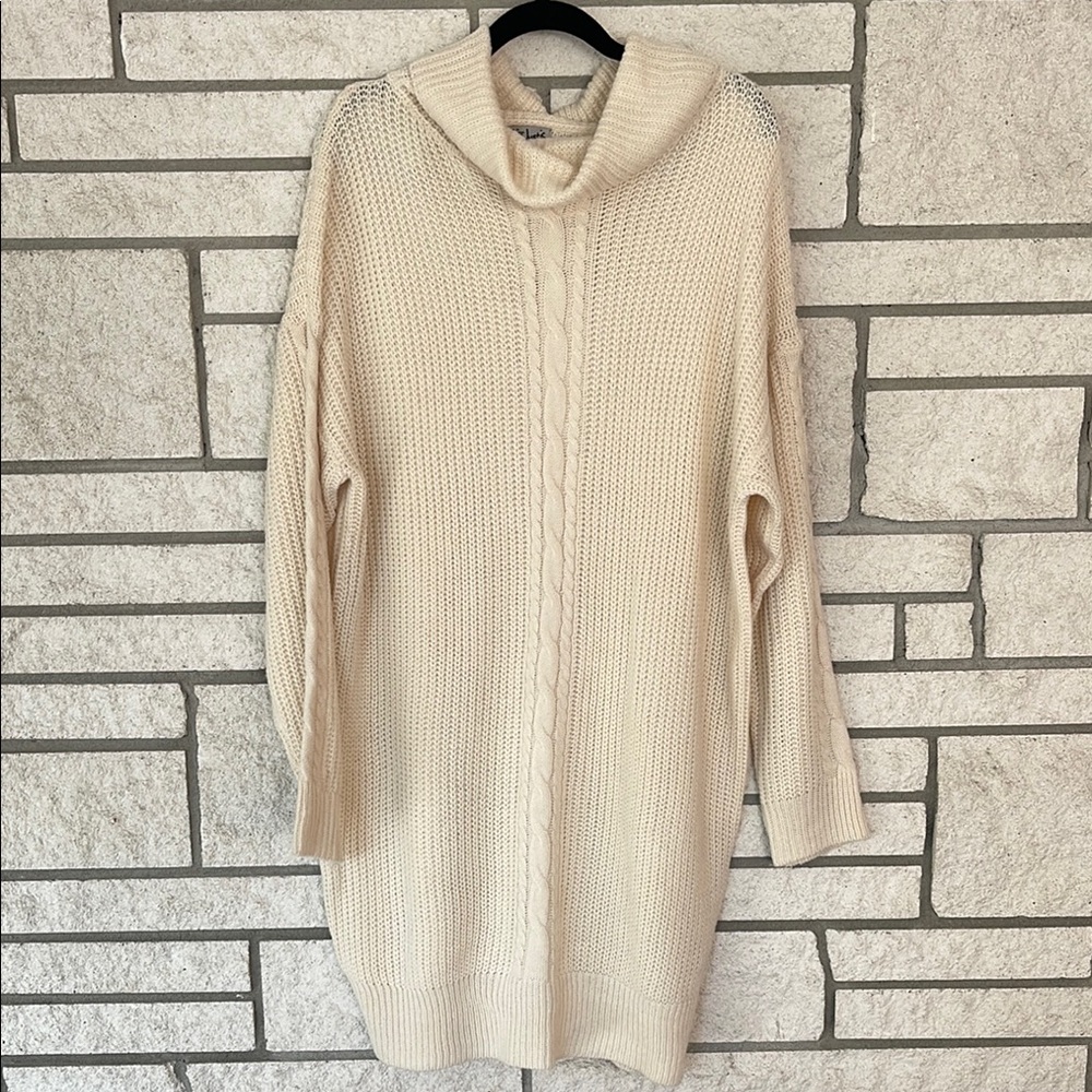 Cozy Cream Knit Sweater Dress